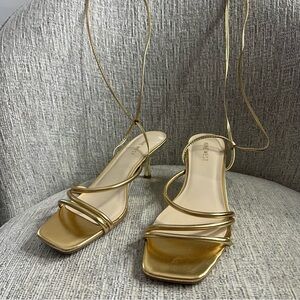 Nine West Gold Strappy Heels